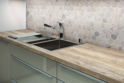 MSI Angora Polished 2" Hexagon Mosaic Tile