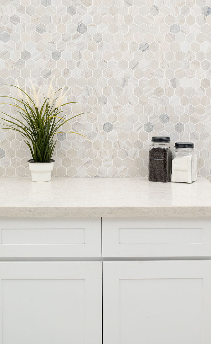 MSI Angora Polished 2" Hexagon Mosaic Tile