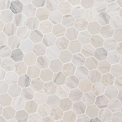 MSI Angora Polished 2" Hexagon Mosaic Tile