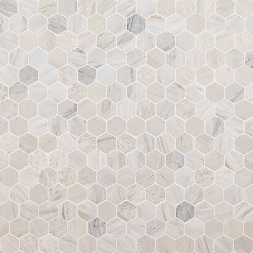 MSI Angora Polished 2" Hexagon Mosaic Tile