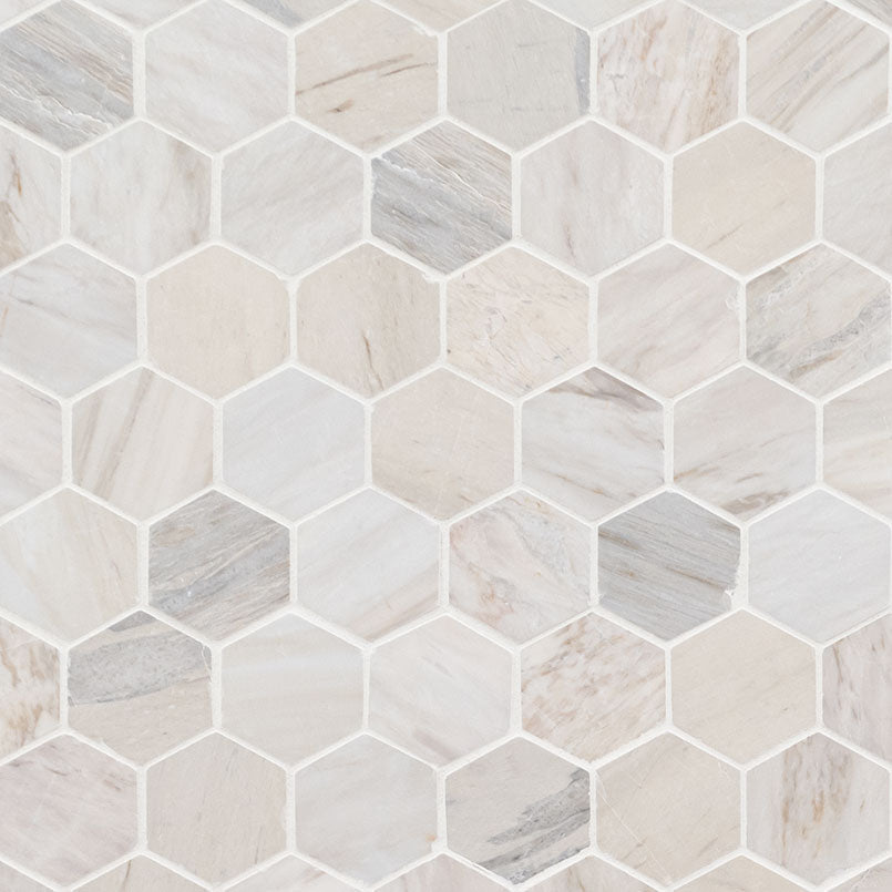 MSI Angora Polished 2" Hexagon Mosaic Tile