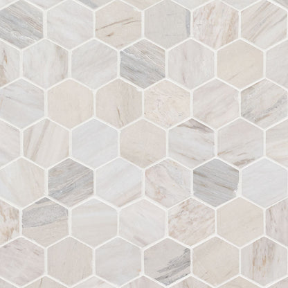 MSI Angora Polished 2" Hexagon Mosaic Tile