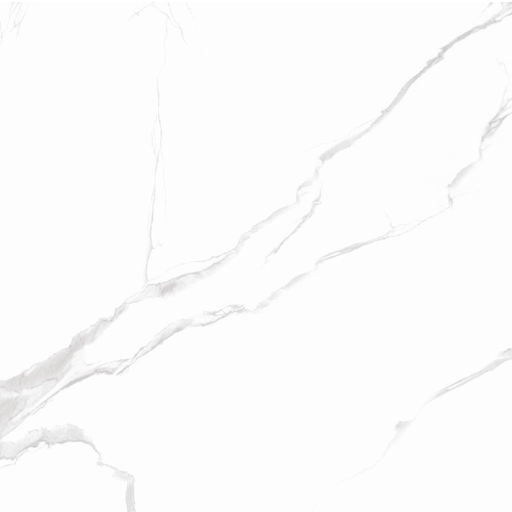 Anka classic carrara silver glossy unrectified porcelain floor tile 16"x16" SKU-170046 top shot of tile