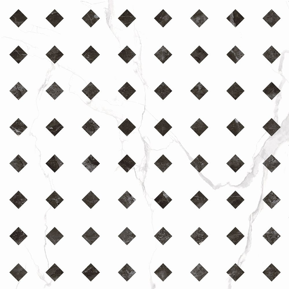 Anka classic carrara silver matte rectified porcelain decor tile size 12"x12" SKU-170054