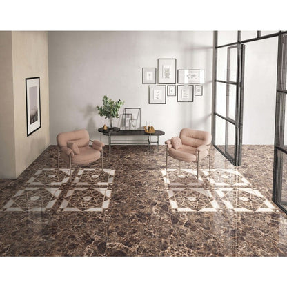 Anka Emperador Glossy Porcelain Wall,Floor and Decor Tile