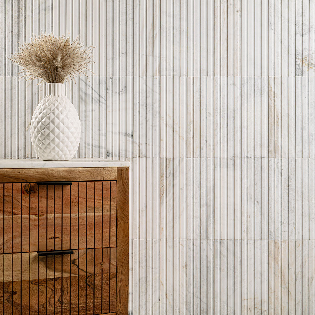 MSI Arabescato Venato Tile 4x12 Slat Honed