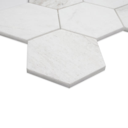 MSI Arabescato Venato White 5" Hexagon Honed Tile
