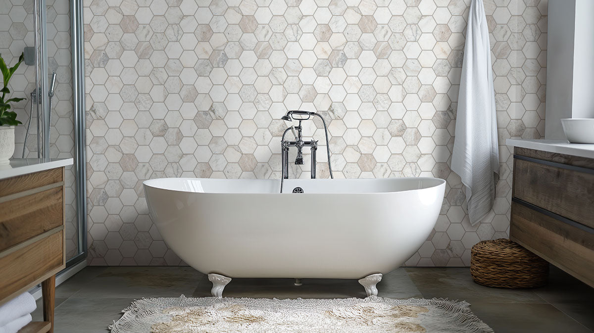 MSI Arabescato Venato White 5" Hexagon Honed Tile