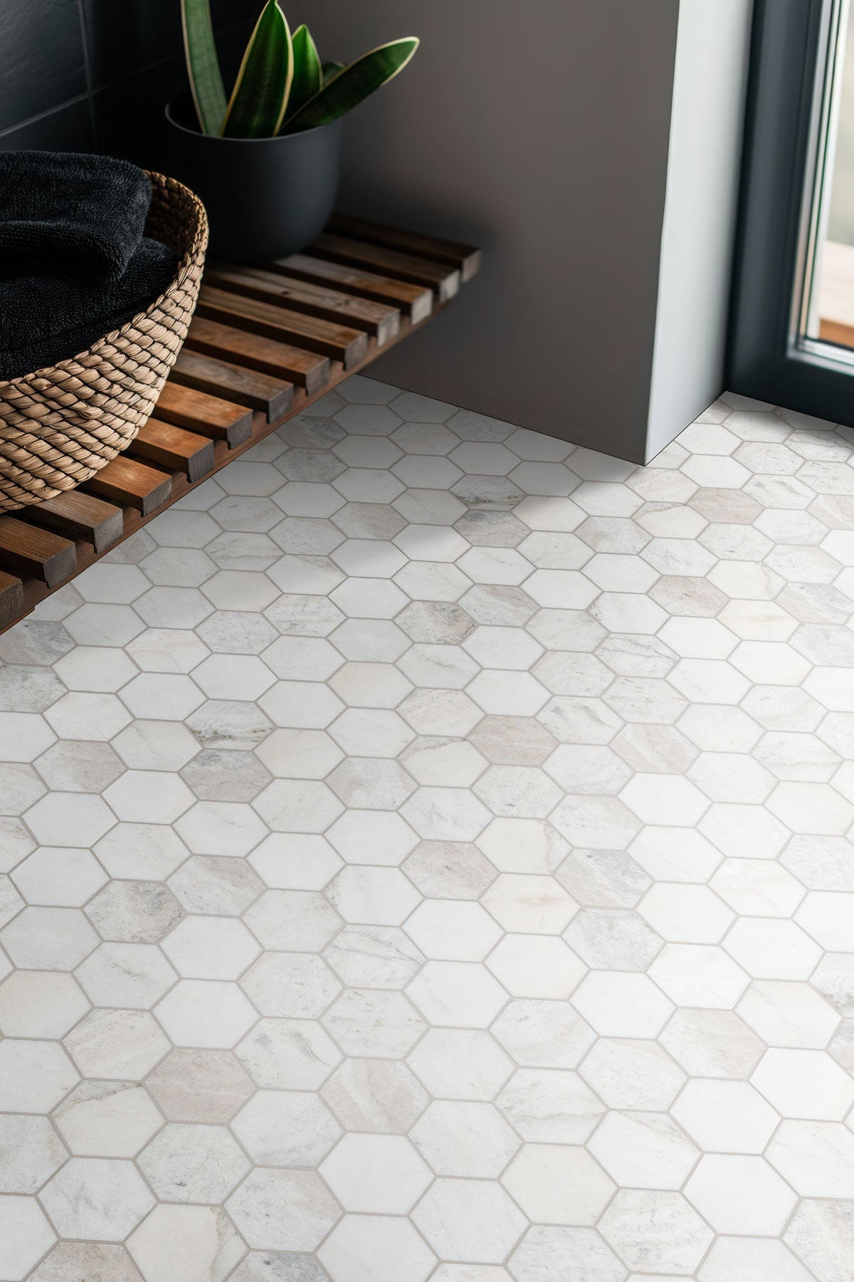 MSI Arabescato Venato White 5" Hexagon Honed Tile