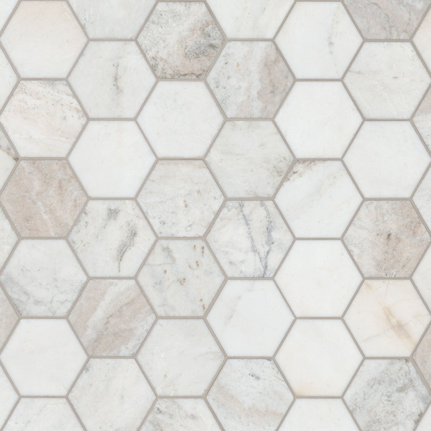 MSI Arabescato Venato White 5" Hexagon Honed Tile