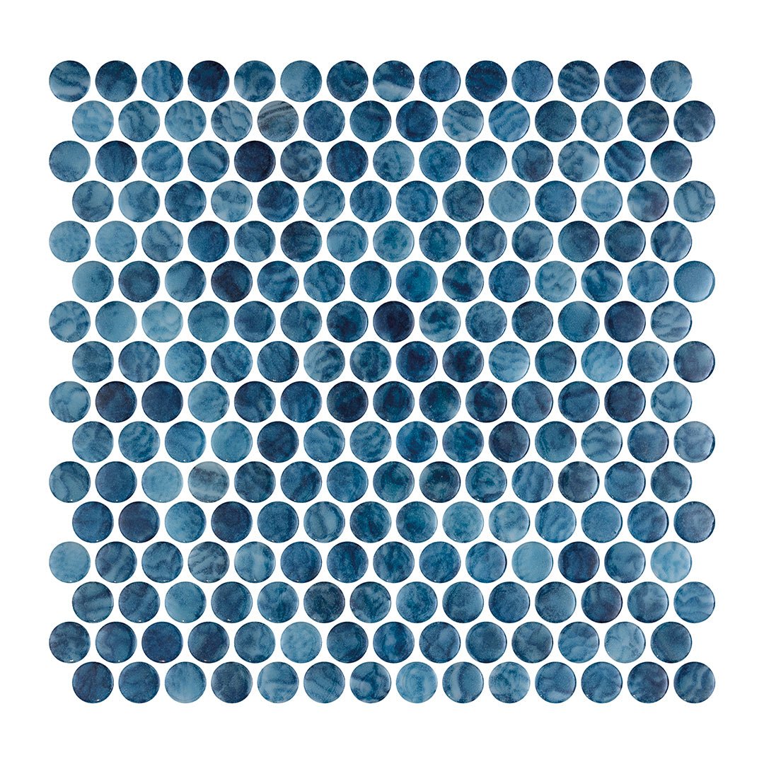 Arrecife Blue, Penny Round Mosaic - Glass Tile - view 7