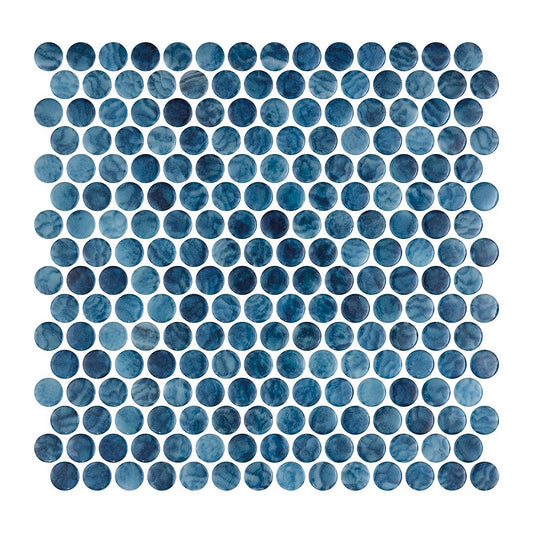 Arrecife Blue, Penny Round Mosaic - Glass Tile - view 7