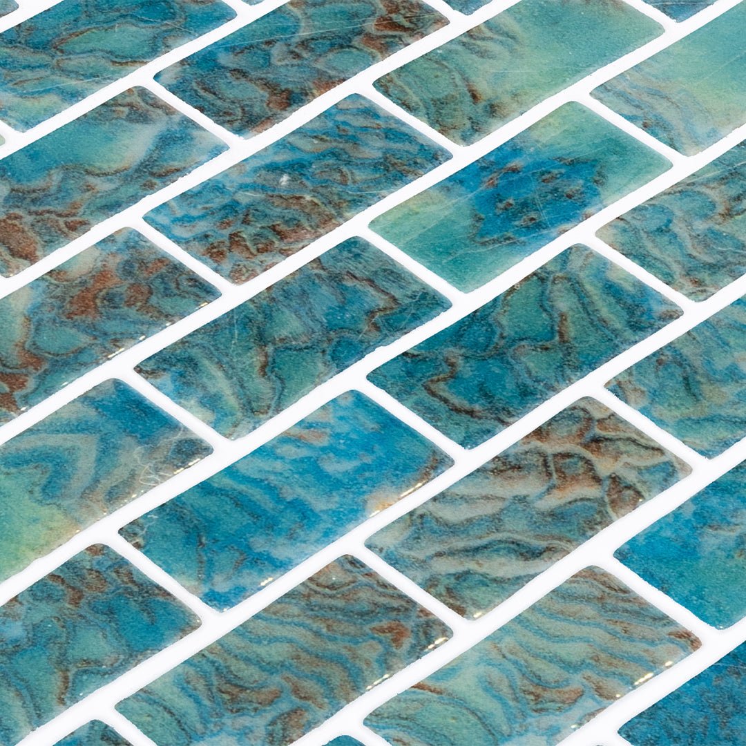 Arrecife Green, 1" x 2" - Glass Tile - view 8