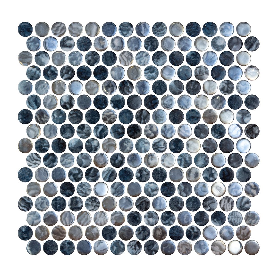 Arrecife Grey, Penny Round Mosaic - Glass Tile - view 10