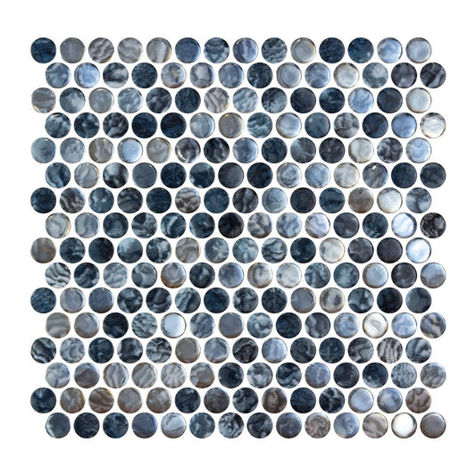 Arrecife Grey, Penny Round Mosaic - Glass Tile - view 10