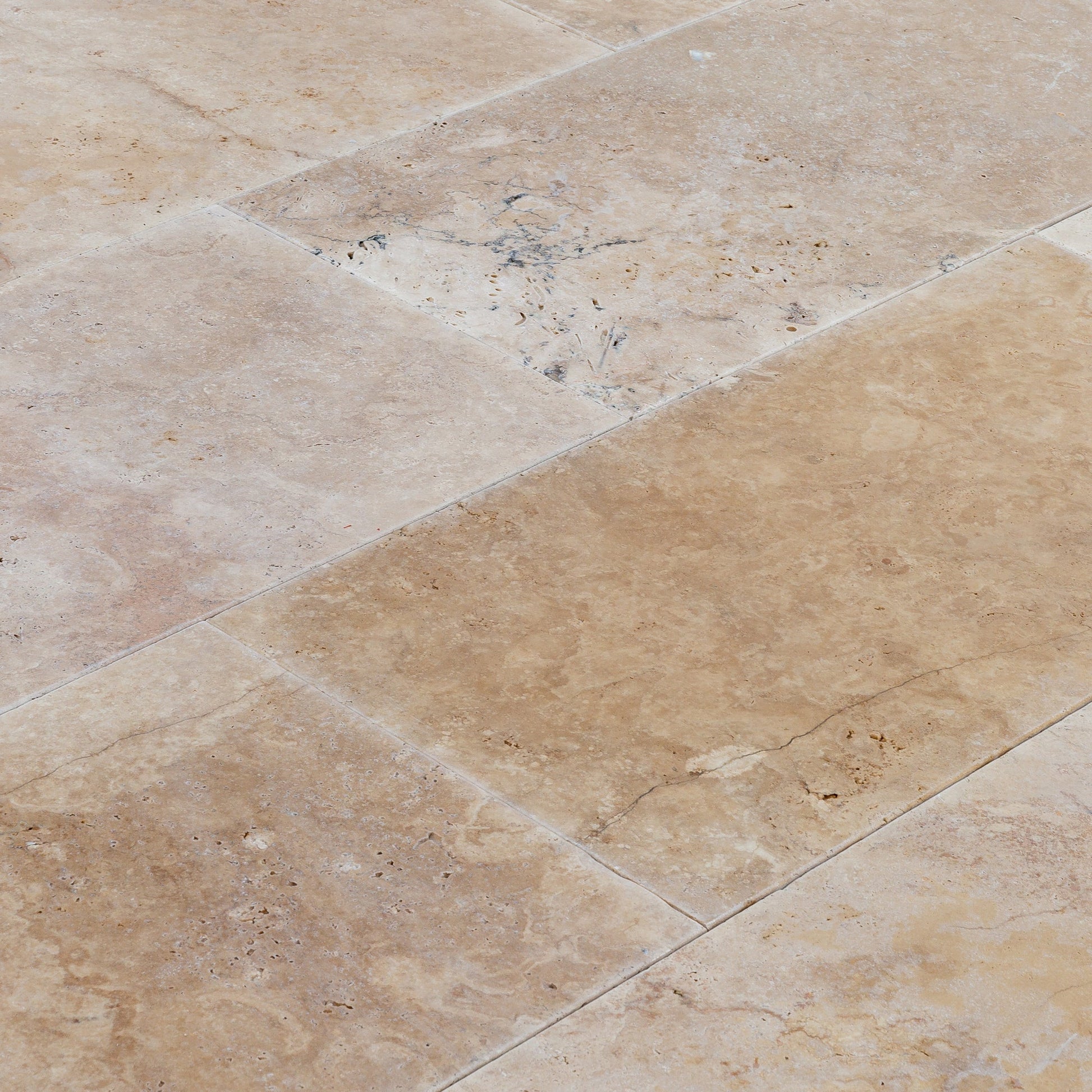 Aspendos Travertine Beige Tumbled Pavers 18"x36"x1 1/4"