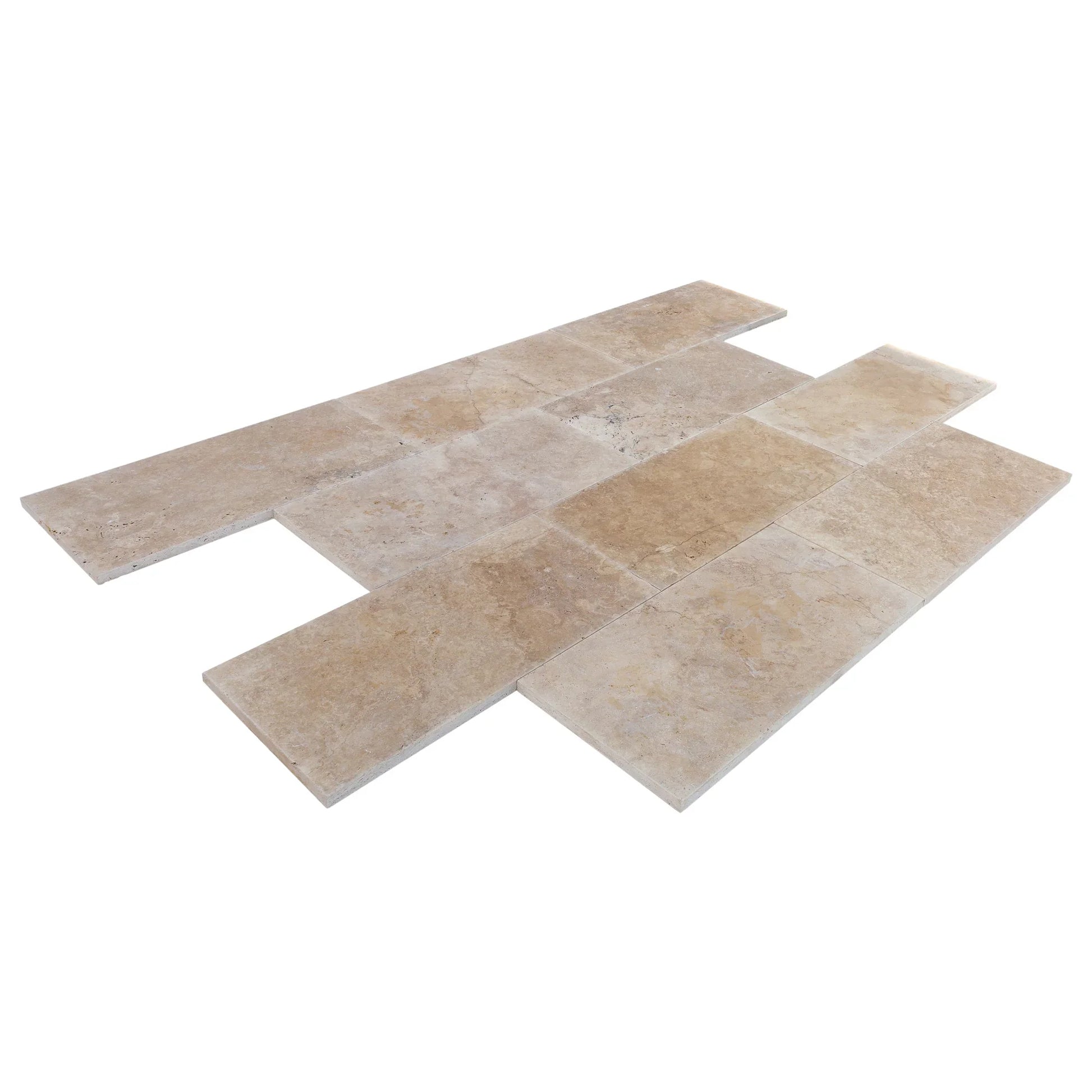 Aspendos Travertine Beige Tumbled Pavers 18"x36"x1 1/4"