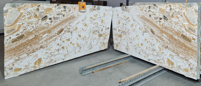 Beige Onyx Bookmatching Polished Marble Slab