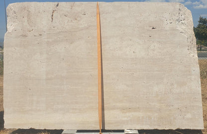 Beige Bookmatching Honed Travertine Slab