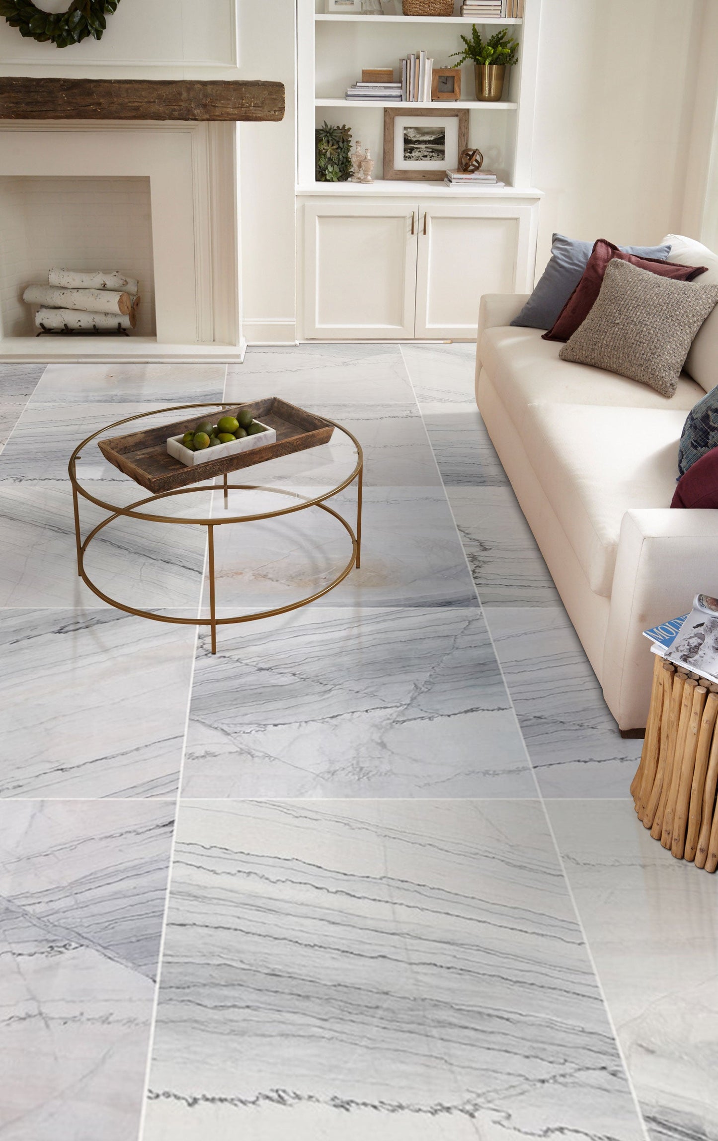 Bianco Massa Exotic Marble Polished Floor and Wall Tile