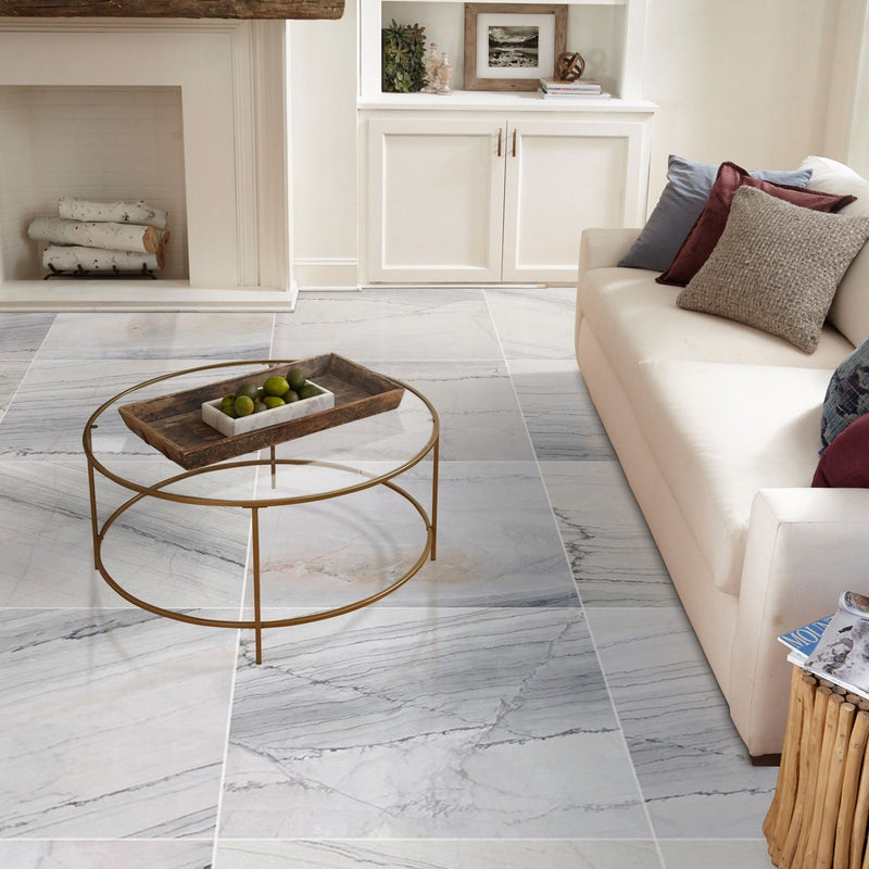 Bianco Massa Exotic Marble Polished Floor and Wall Tile