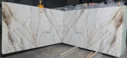 Bianco Rigata Exotic Bookmatching Polished Marble Slab