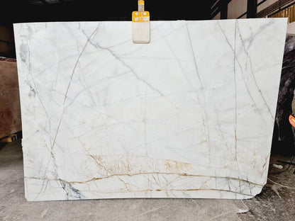 Bianco Rigata Exotic Bookmatching Polished Marble Slab