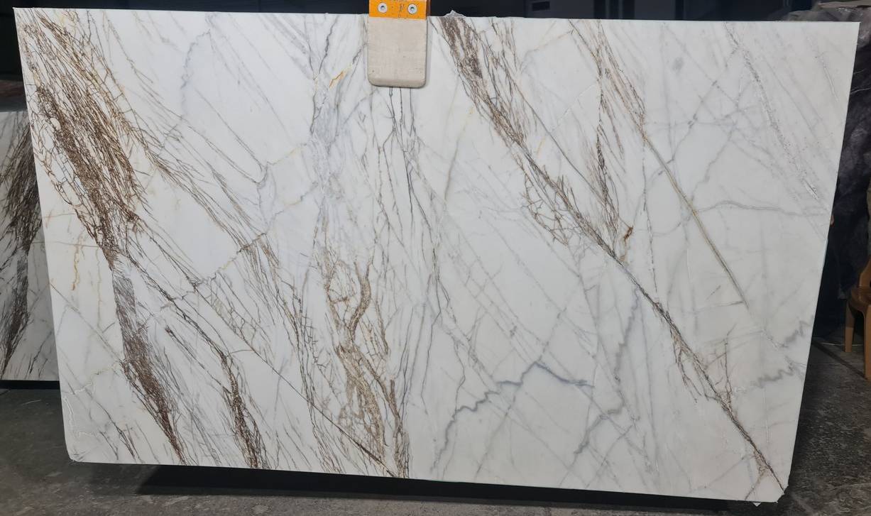 Bianco Rigata Exotic Bookmatching Polished Marble Slab