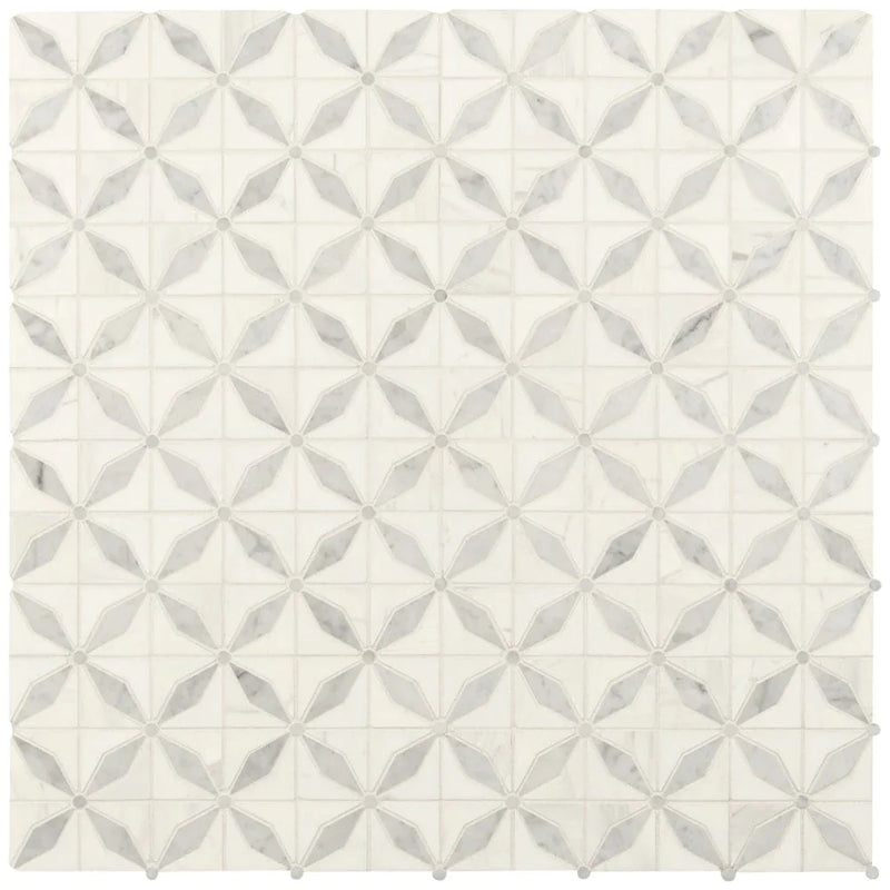 MSI Bianco Starlite Polished Marble Mosaic Tile 12"x12"