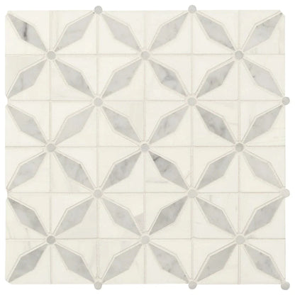 MSI Bianco Starlite Polished Marble Mosaic Tile 12"x12"