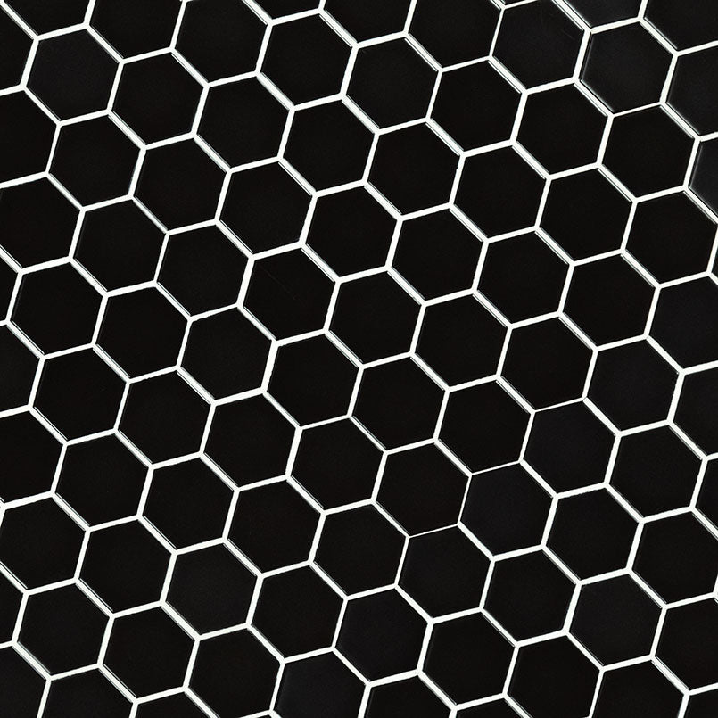 MSI Black Matte Hexagon 2” Mosaic Tile