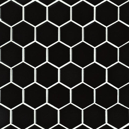 MSI Black Matte Hexagon 2” Mosaic Tile