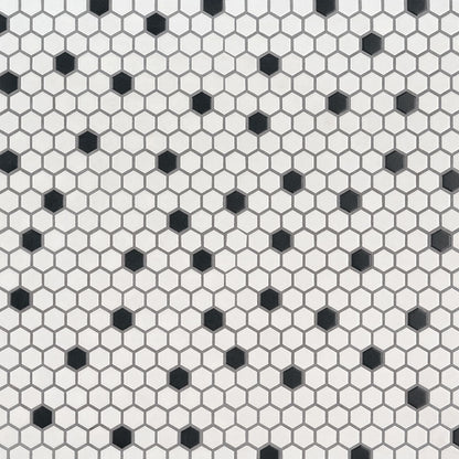 MSI Black And White 1” Hexagon Mosaic Tile