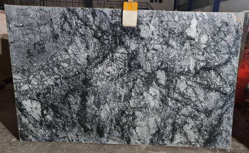 Black Cloud Exotic Bookmatching Polished Marble Slab