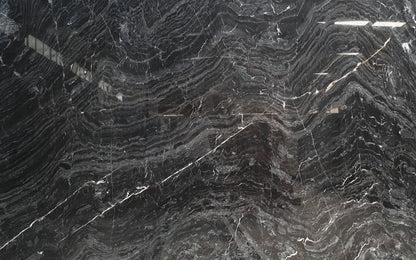 Black Wave Bookmatching Polished Marble Slab