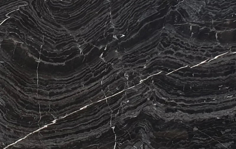 Black Wave Bookmatching Polished Marble Slab