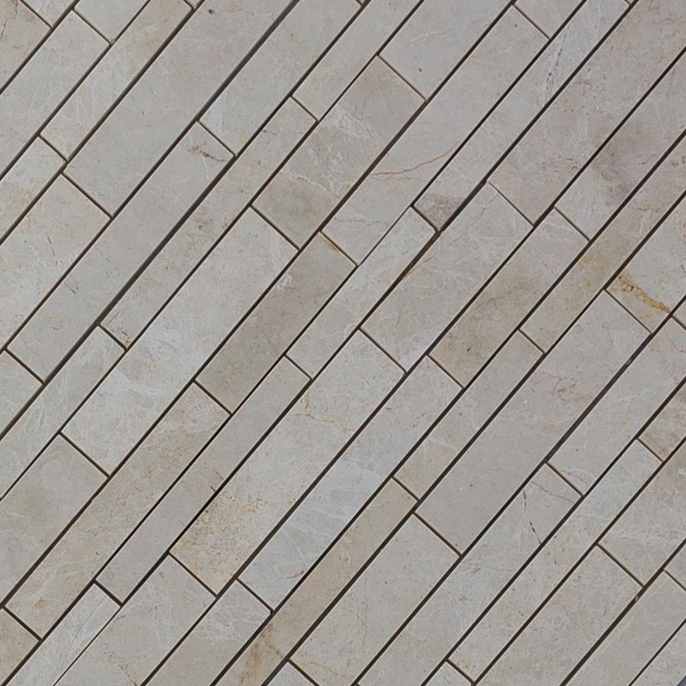 botticino marble mosaic random polished 12"x12" SKU-20012337 close view