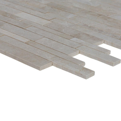 botticino marble mosaic random polished 12"x12" SKU-20012337 corner view