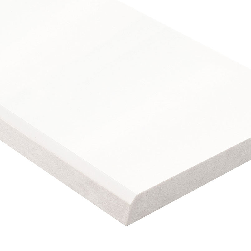 MSI Bright White 6x37 Single Beveled Polished Threshold