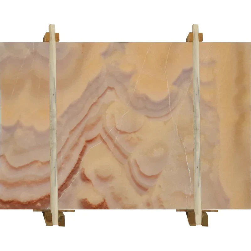 Bubble Honey Onyx Translucent Bookmatching Polished Marble Slab