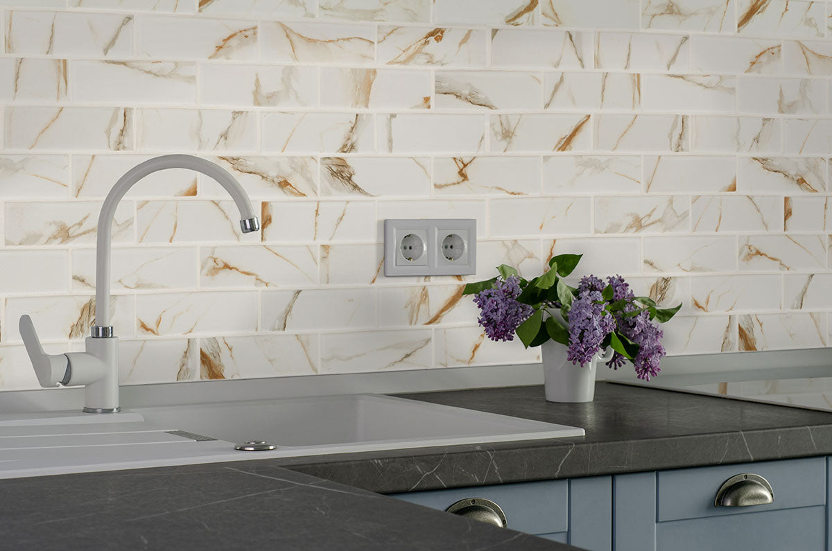 MSI Calacatta Gold Matte 2x6 Subway Tile