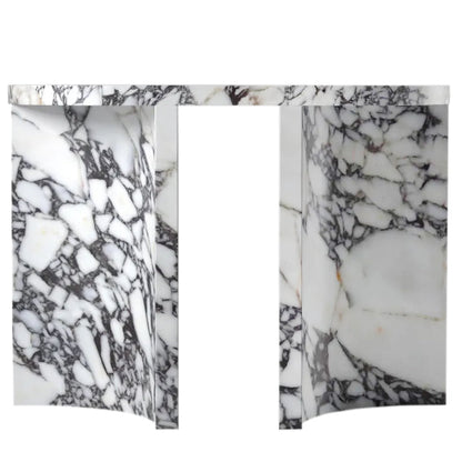 Calacatta Viola Marble Designer Arched Legs Console Polished (W)15" (L)40" (H)32" front view