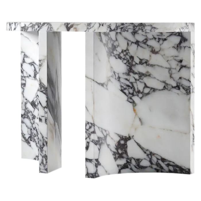 Calacatta Viola Marble Designer Arched Legs Console Polished (W)15" (L)40" (H)32" side view