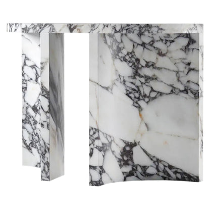 Calacatta Viola Marble Designer Arched Legs Console Polished (W)15" (L)40" (H)32" side view