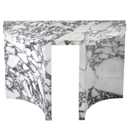 Calacatta Viola Marble Designer Arched Legs Console Polished (W)15" (L)40" (H)32" front view