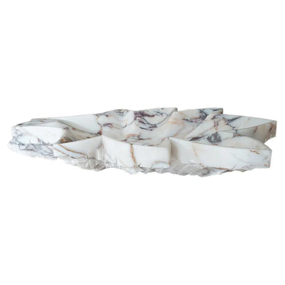 Calacatta Viola Marble Leaf Design Above Vanity Bathroom Sink Honed