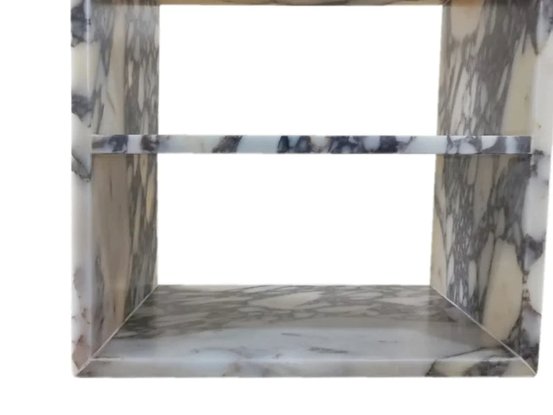 Calacatta Viola Marble End/Side Table, Nightstand Polished (W)14" (L)18" (H)18"