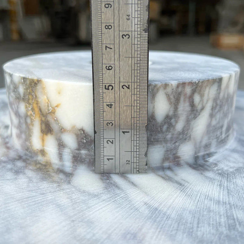 Calacatta Viola Marble Natural Stone Round Above Vanity Bathroom Sink Polished (D)15.5" (H)4.5"
