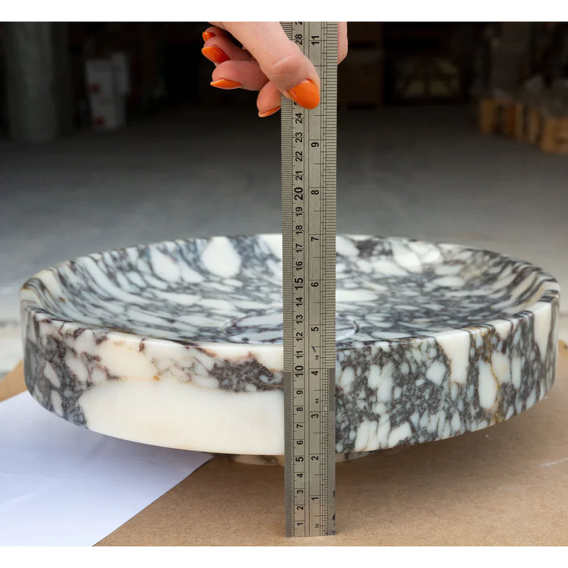 Calacatta Viola Marble Natural Stone Round Above Vanity Bathroom Sink Polished (D)15.5" (H)4.5"