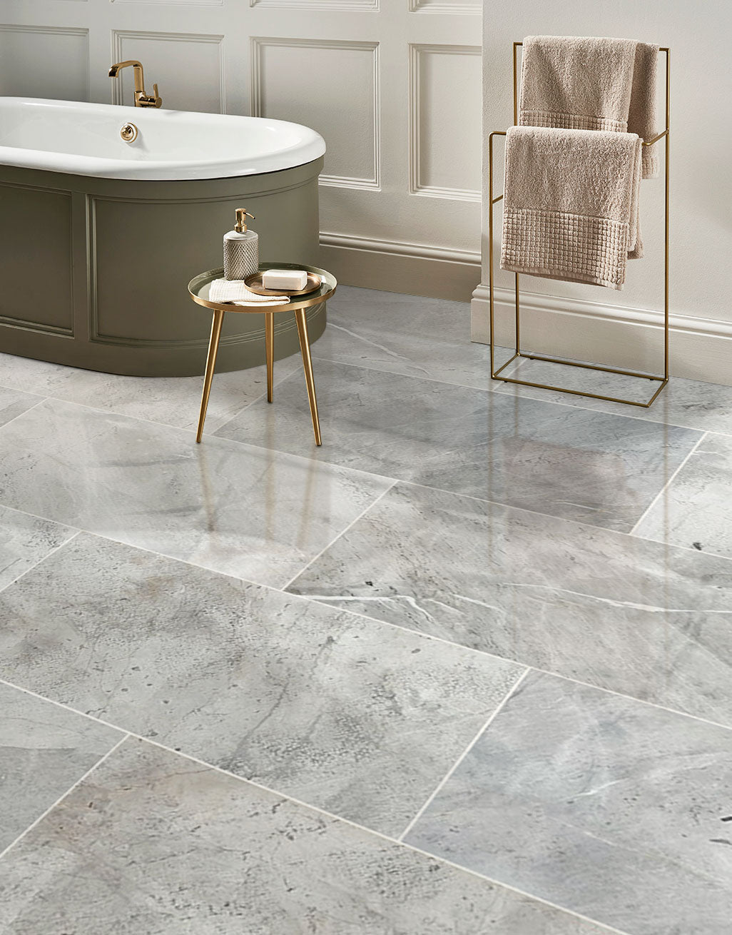 Caldia Gray Marble Polished Floor and Wall Tile